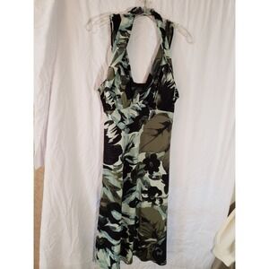 Women's Connected Apparel Black Floral Sleeveless Midi Dress Size 16
